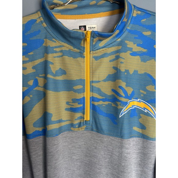 NFL Apparel Los Angeles Chargers Mens Blue Camo Size XL 1/4 Zip‎ Pullover - Picture 5 of 7